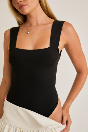 Back Tie Bodysuit- Black