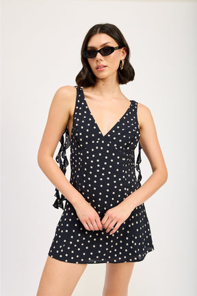 Navy Polka Dot Dress