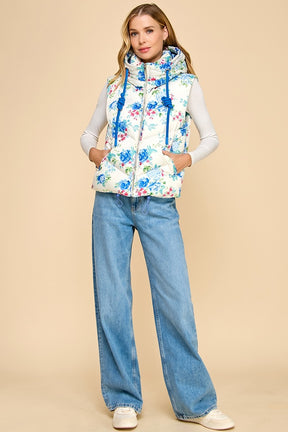 Floral Vest- Blue