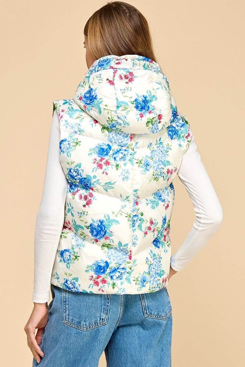 Floral Vest- Blue