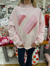 Heart Mock Neck Sweatshirt