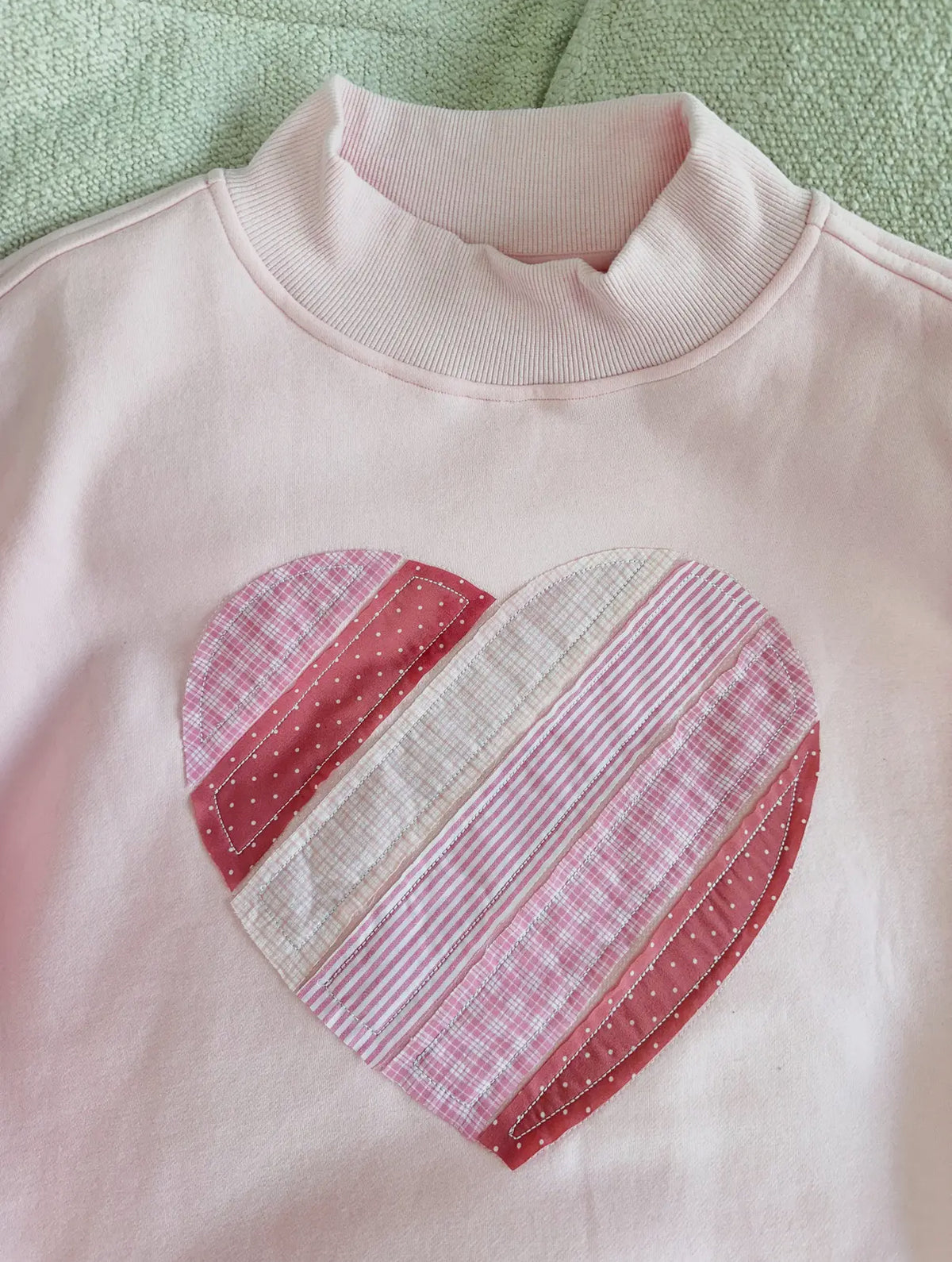 Heart Mock Neck Sweatshirt