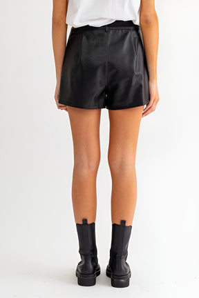 Leather Stud Shorts