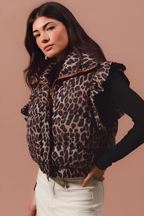 Cheetah Ruffle Vest