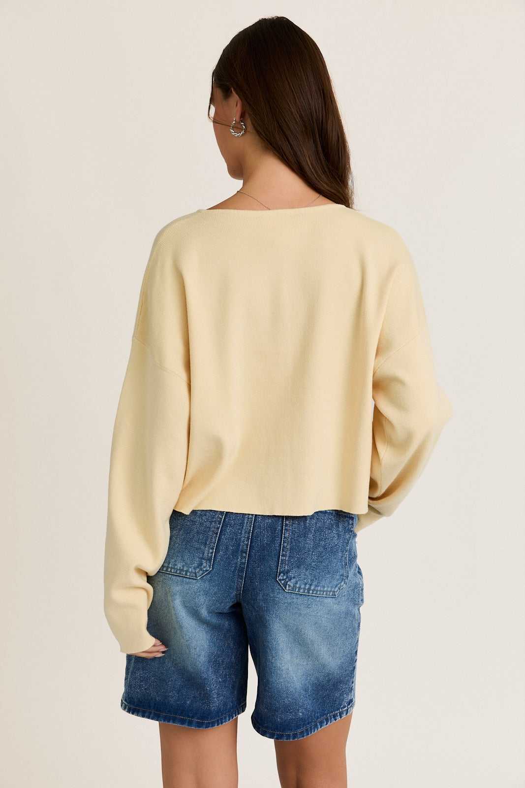 Round Neck Sweater - Butter