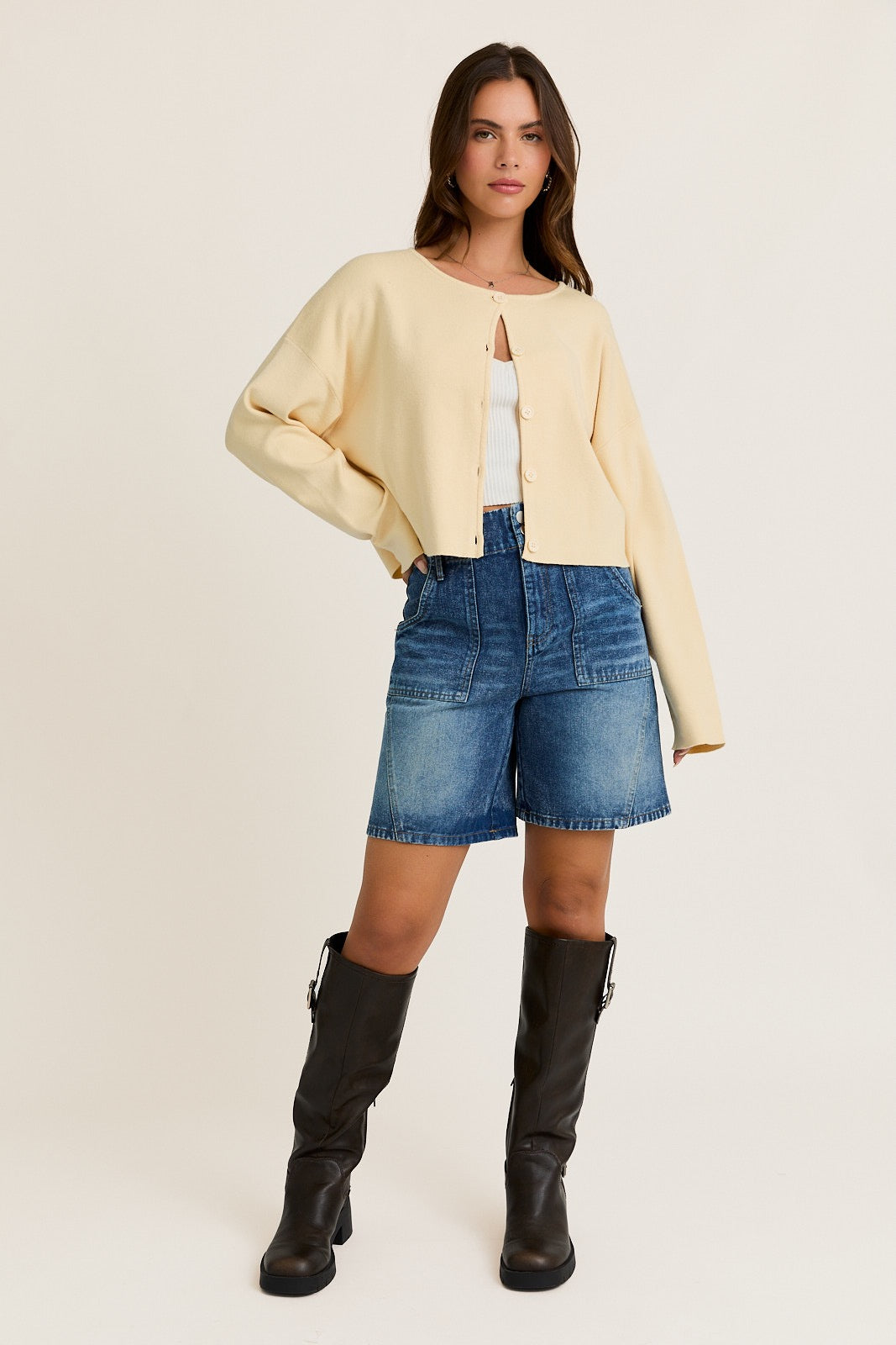 Round Neck Sweater - Butter