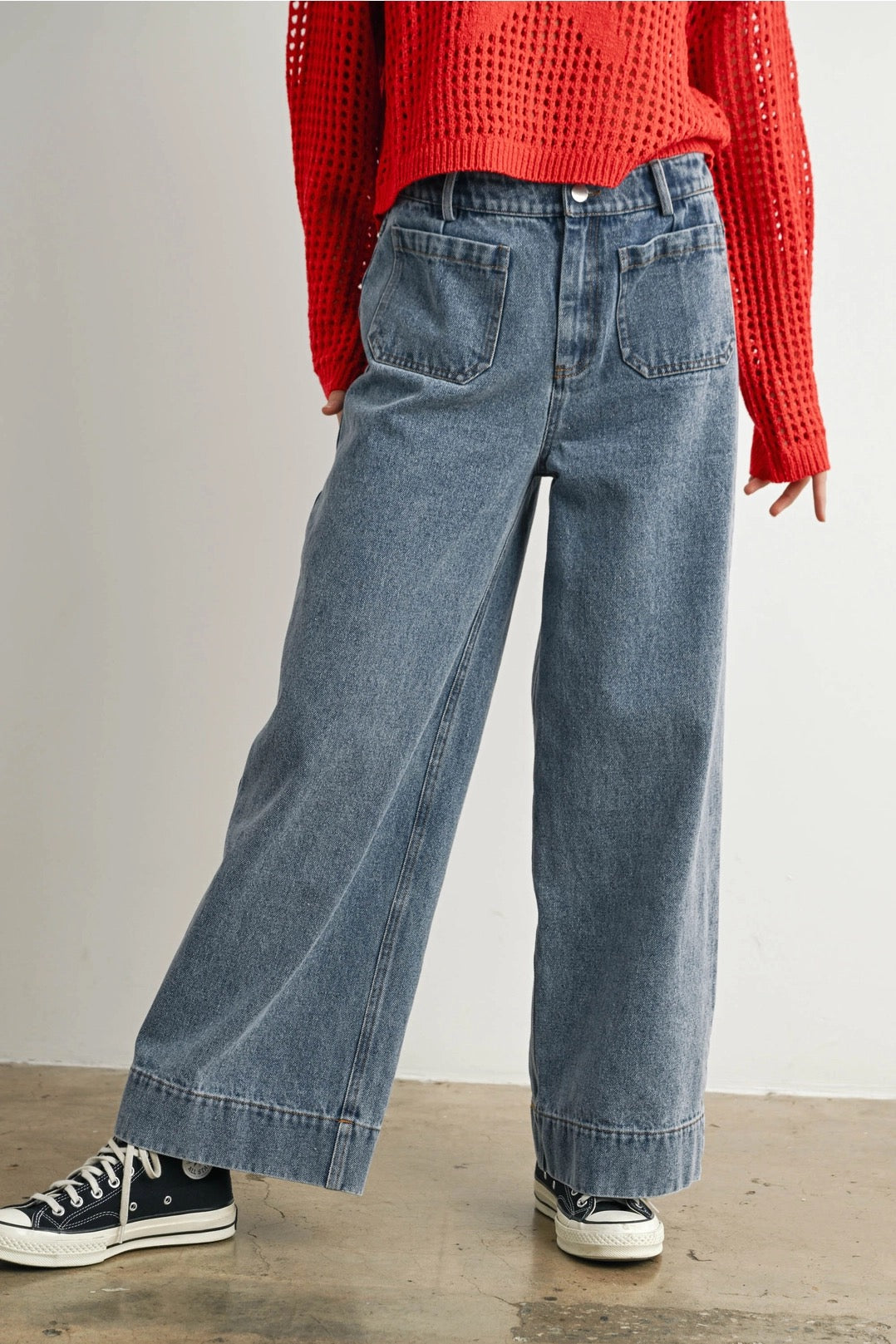 Wide-Leg Denim Jeans