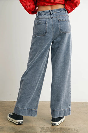 Wide-Leg Denim Jeans