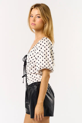 Polka Dot Tie Top