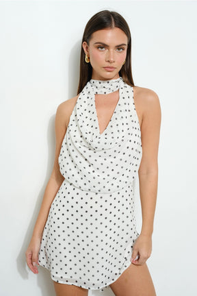 Polkadot Halter Neck Mini Dress