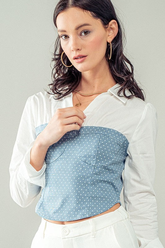 Polka Dot Bustier Top