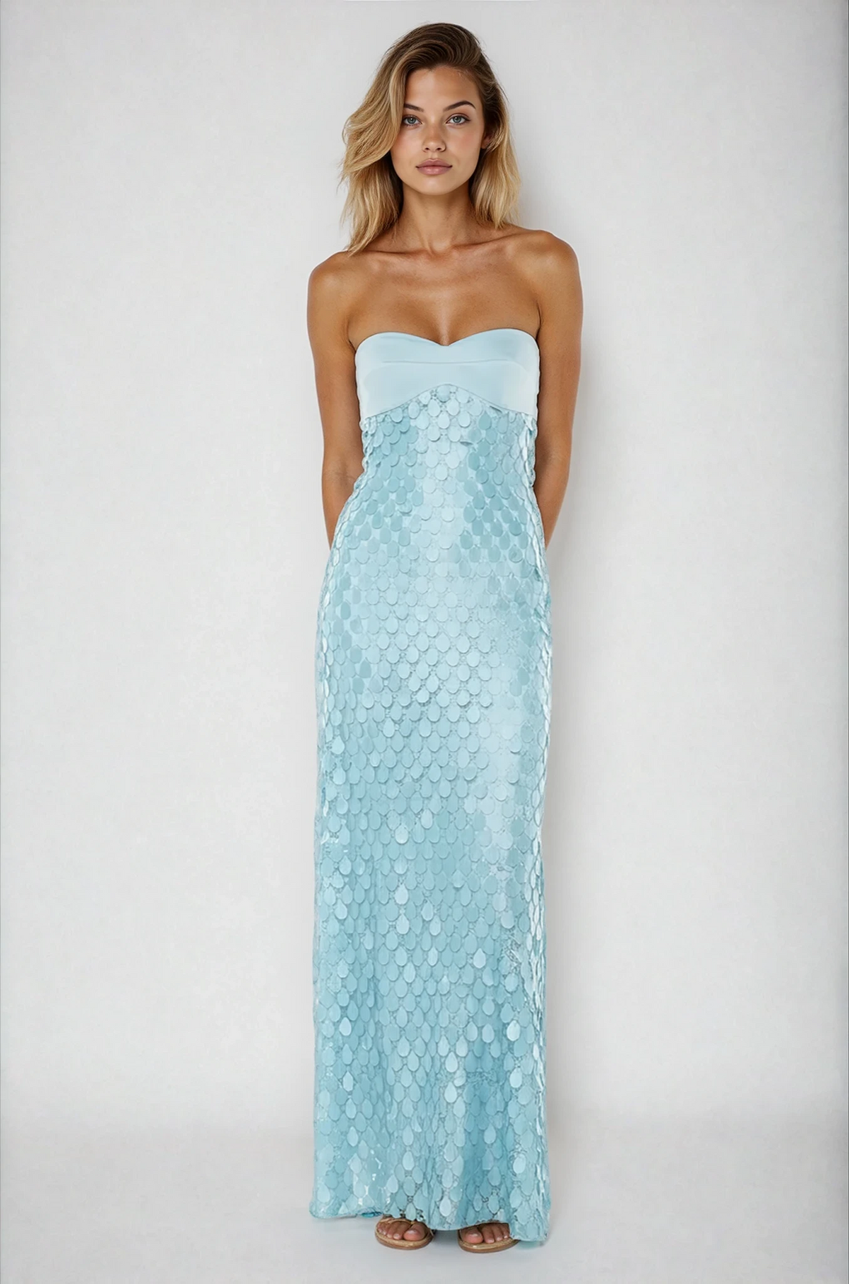 Peony Dreams Dress - Blue