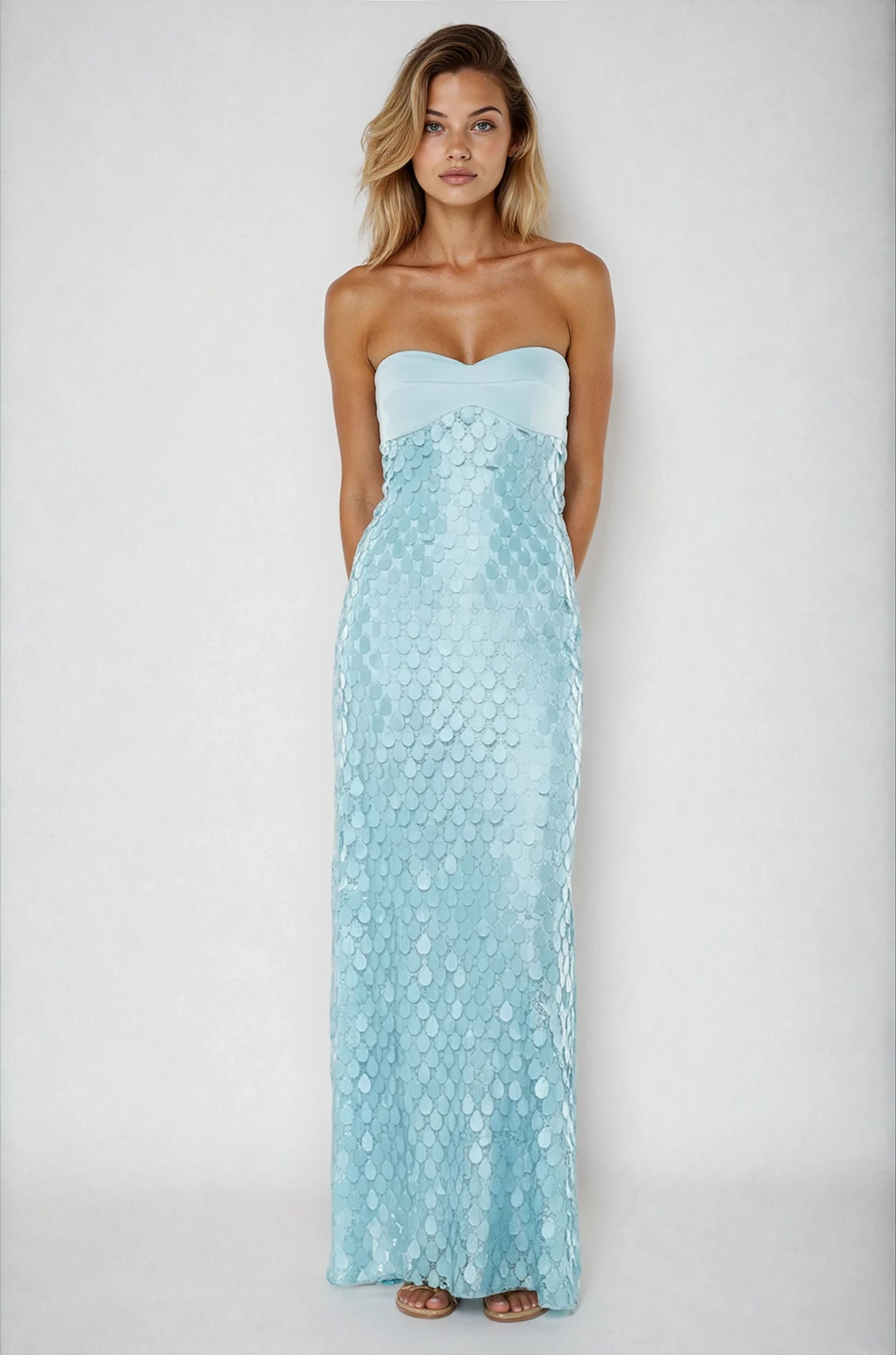Peony Dreams Dress Blue - Mermaid Maxi Gown | HoneyPlum Clothing Peony Dreams Dress Blue - Mermaid Maxi Gown | HoneyPlum Clothing