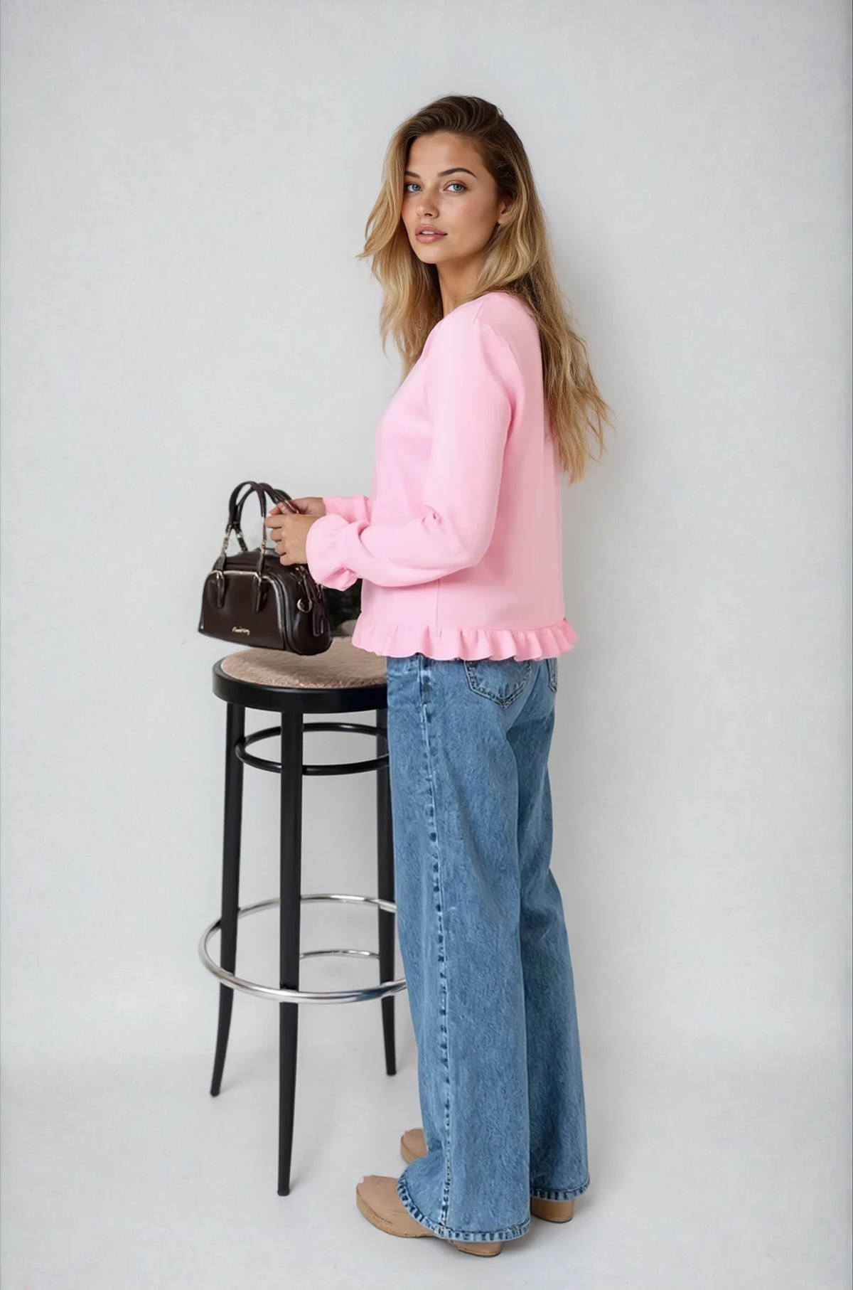 Pink Scallop Cardigan