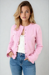 Pink Scallop Cardigan
