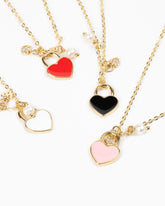 Heart Locket Necklace- Red