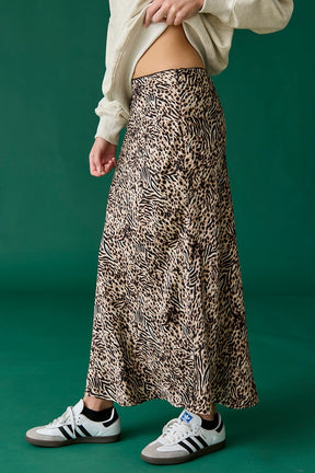 Iris Leopard Midi Skirt