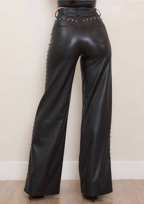 Farewell Stud Leather Pants