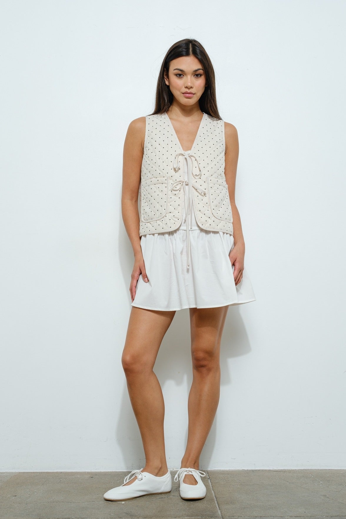 Polka Dot Quilted Vest