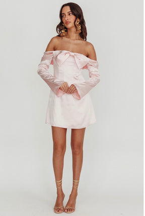 Silk Mini Dress- Pink