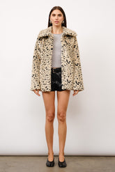 Naya Leopard Faux Fur Coat