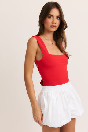 Back Tie Bodysuit- Red