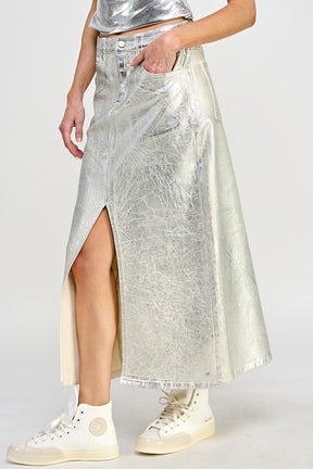 Metallic Midi Skirt