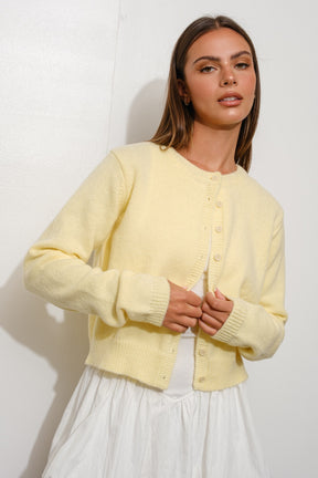 Basic Cardigan- Yellow