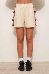 Velvet Bow Sweat Shorts