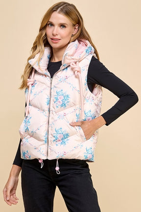 Floral Vest- Pink