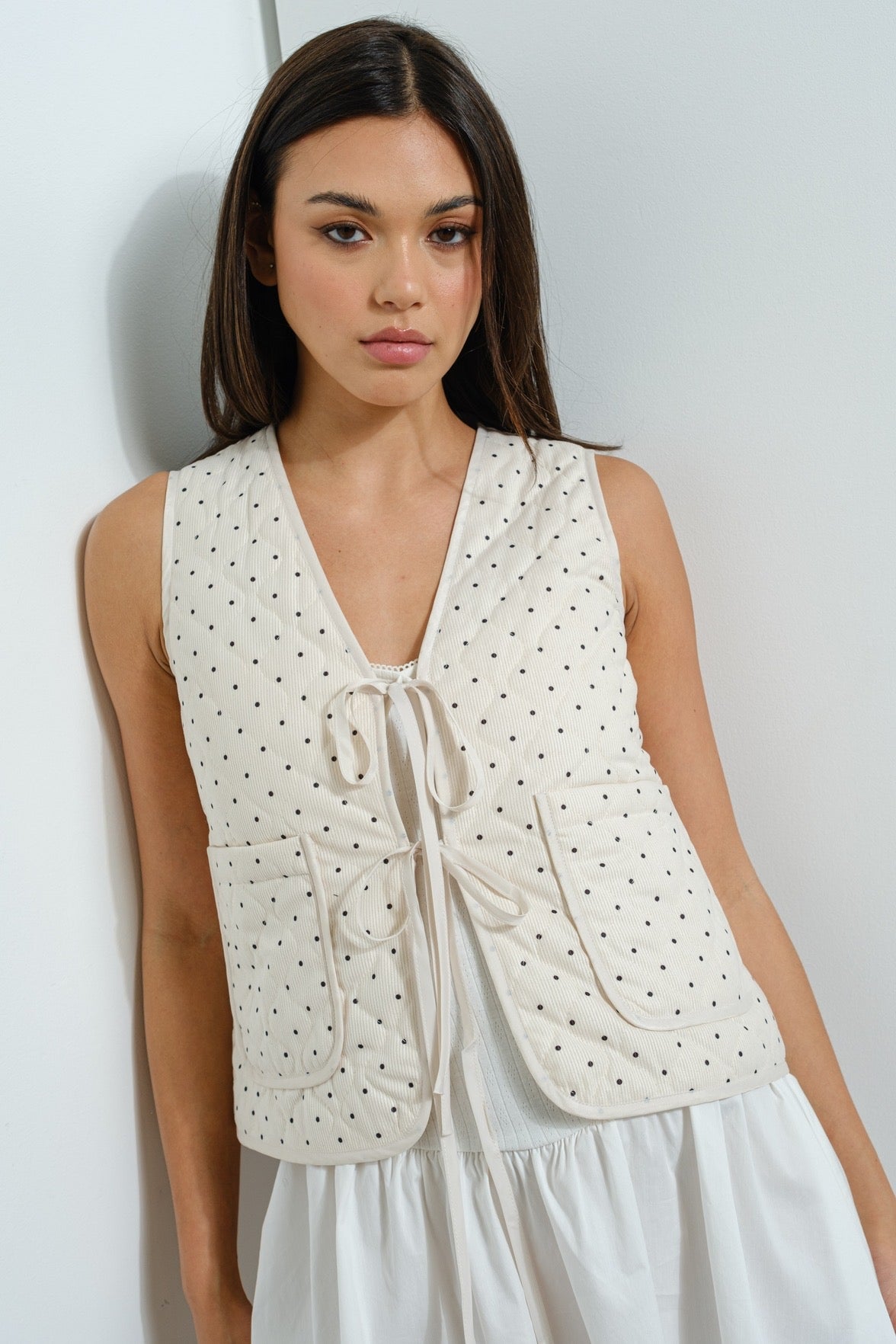 Polka Dot Quilted Vest