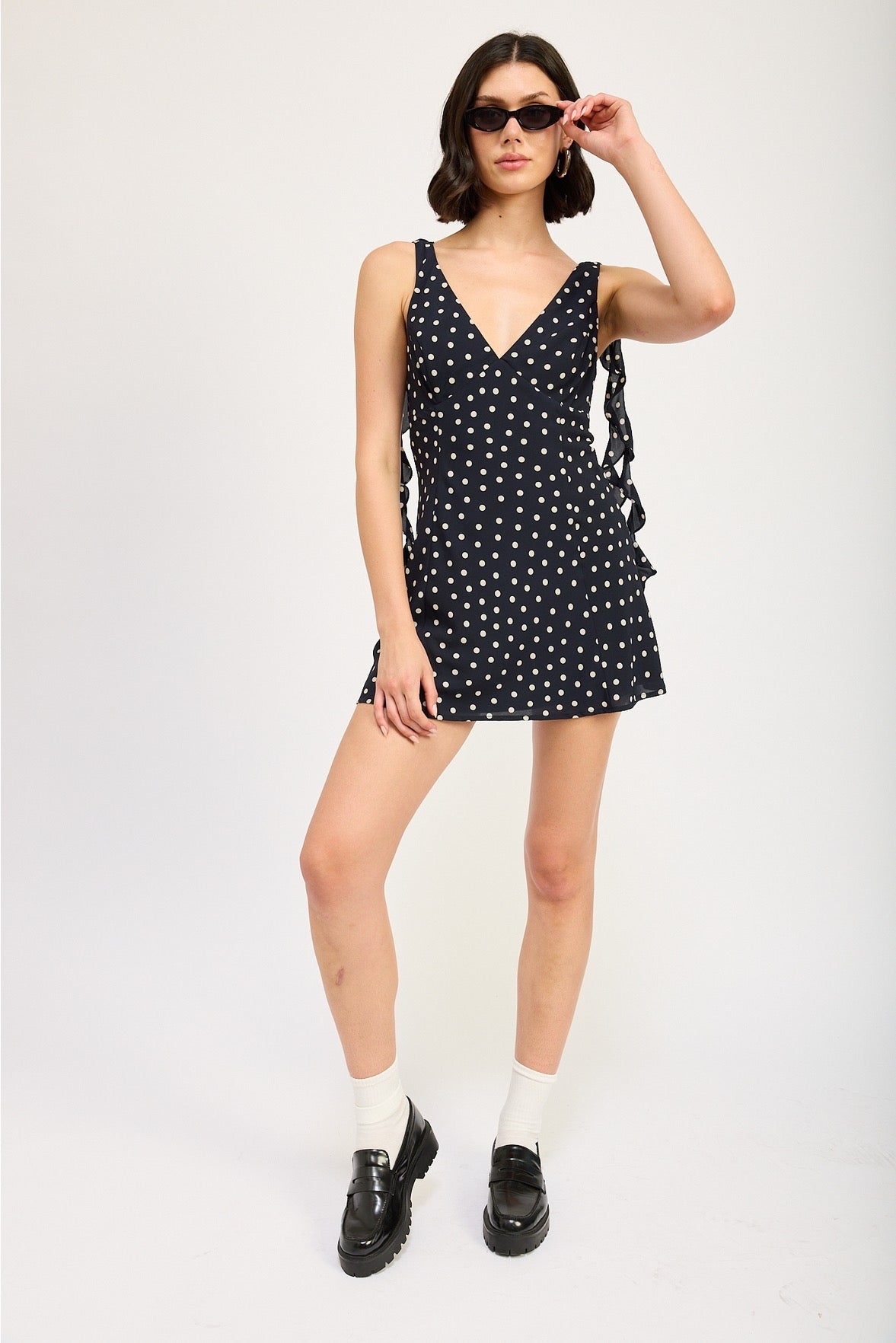 Navy Polka Dot Dress