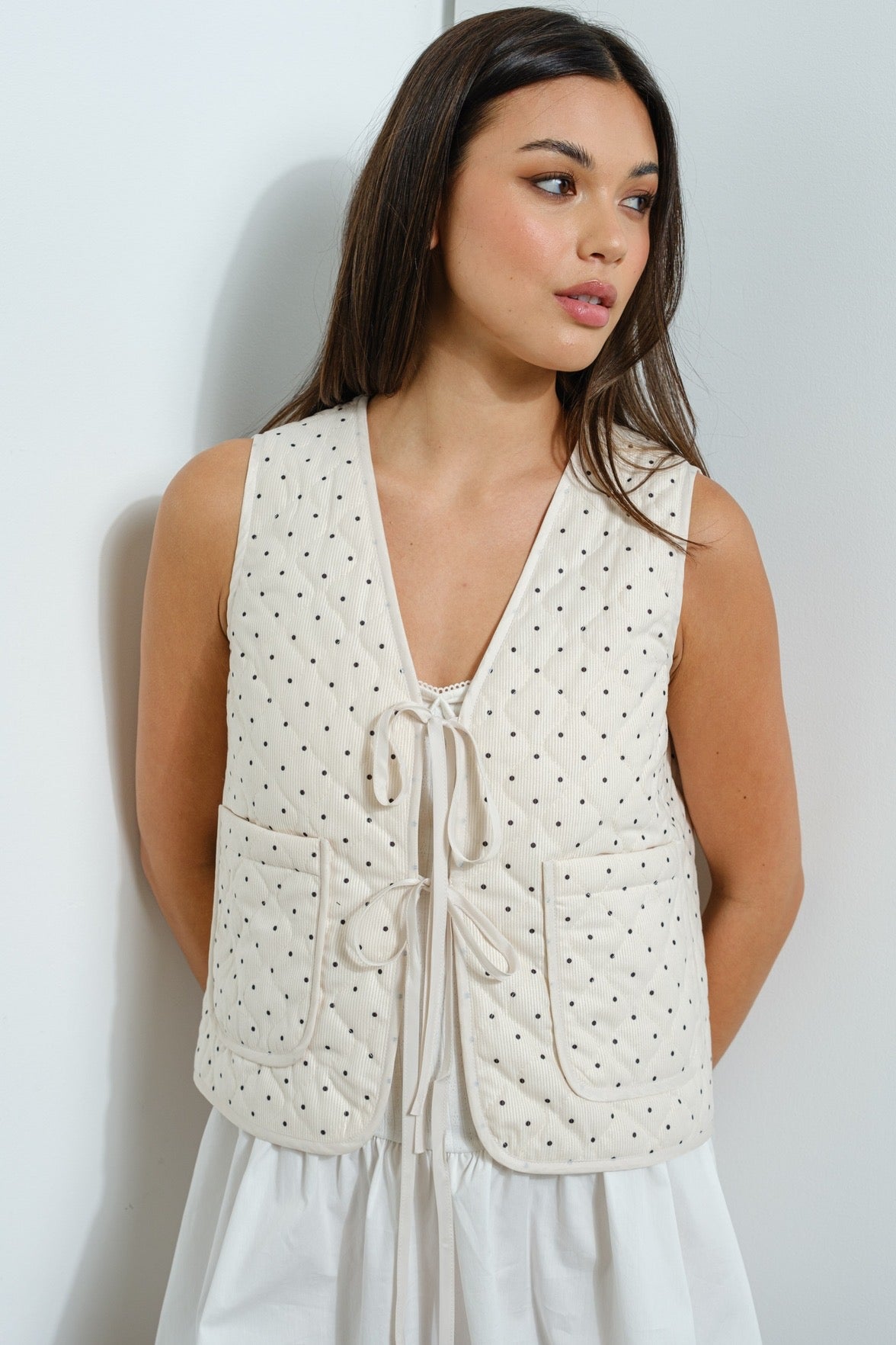 Polka Dot Quilted Vest