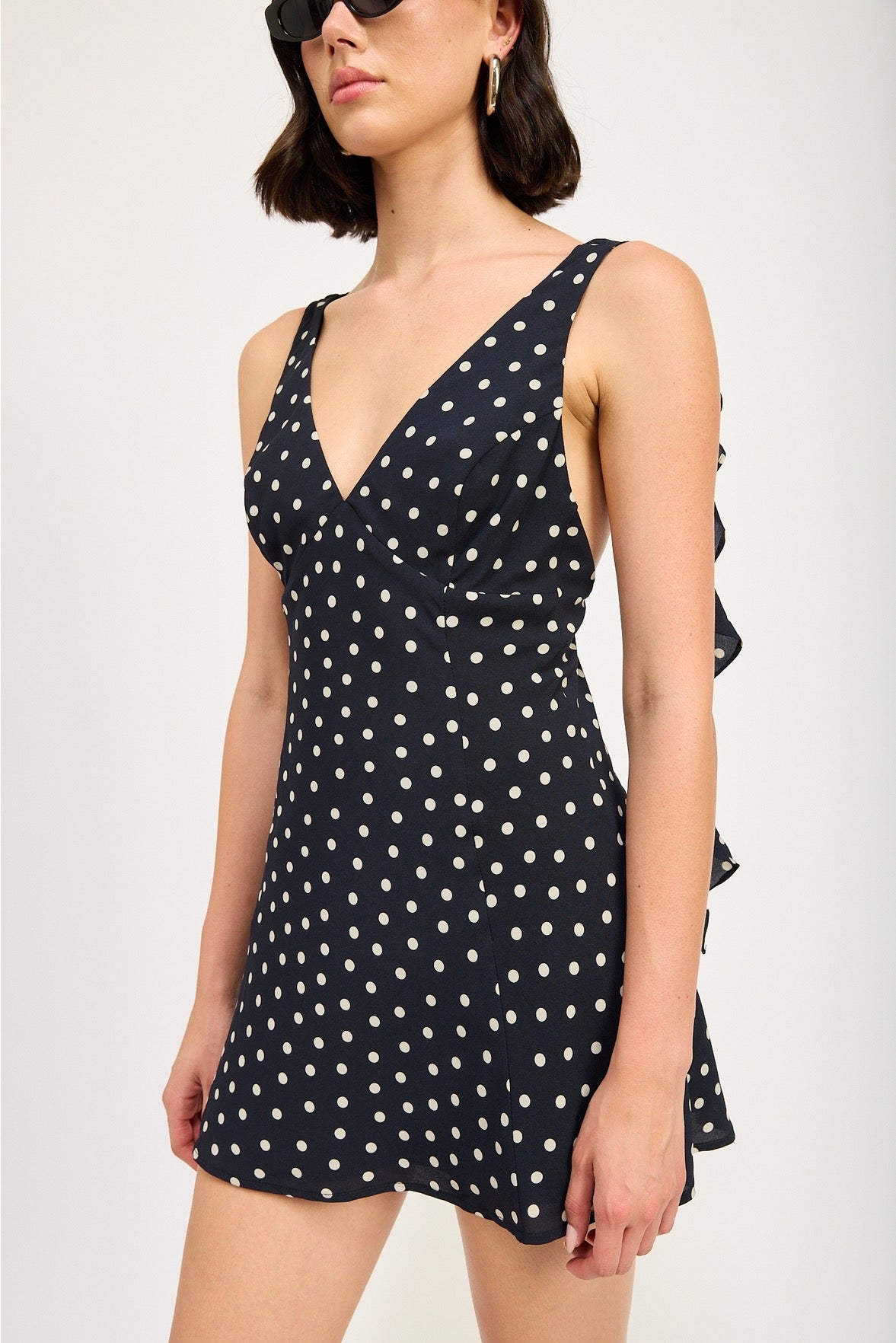 Navy Polka Dot Dress