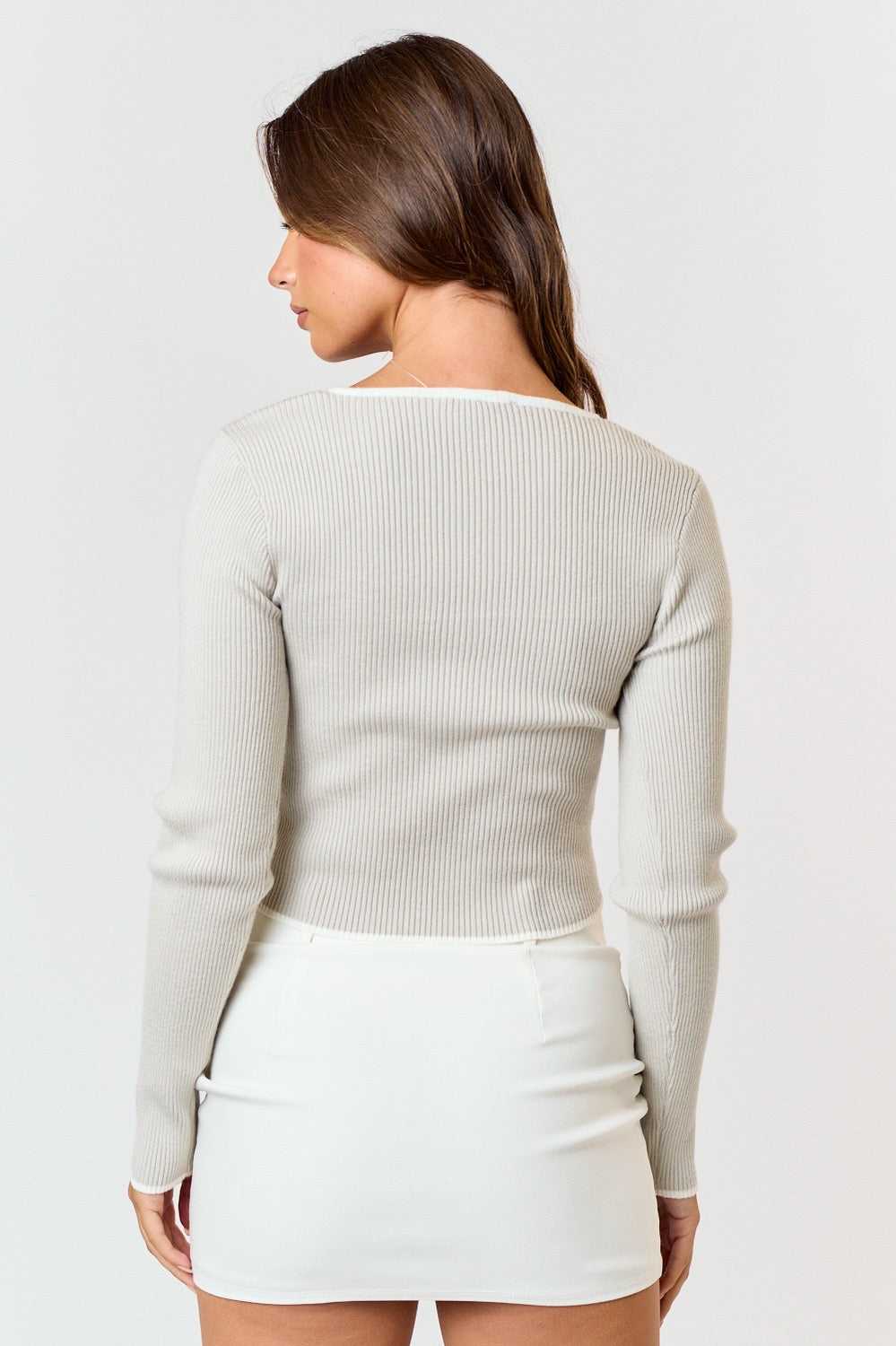 Contrast Binding Sweater Top