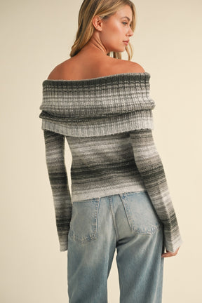 Gradient Off Shoulder Sweater