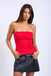 Solid Tube Top- Red