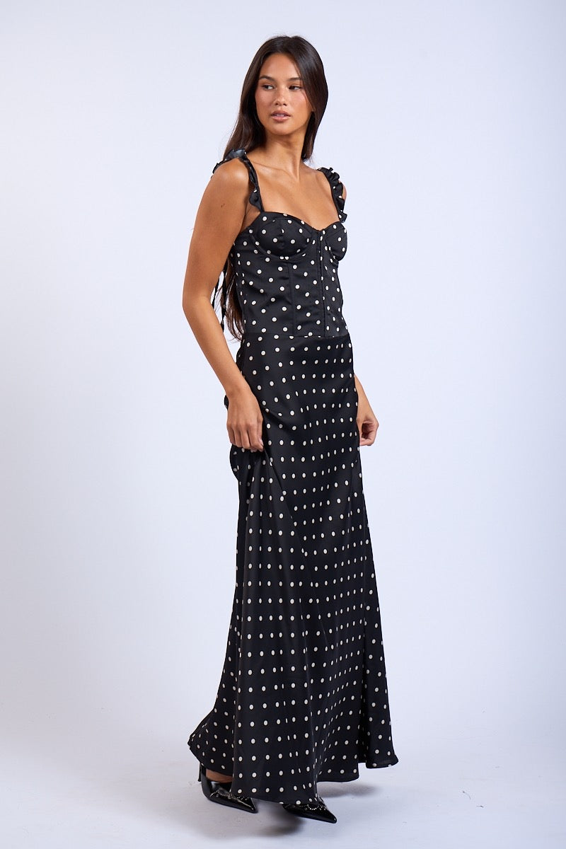 Fit&Flare Maxi Dress- Black