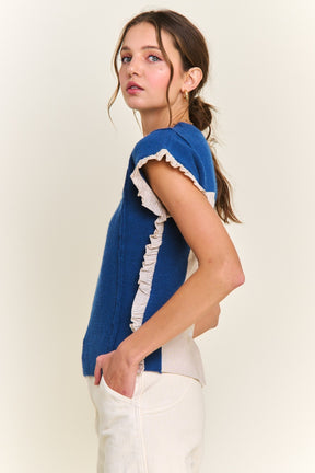 Ruffle Top - Blue