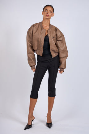 Coffee Leather Jacket