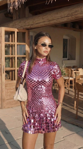 Sequin Night Dress- Purple