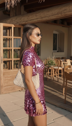 Sequin Night Dress- Purple