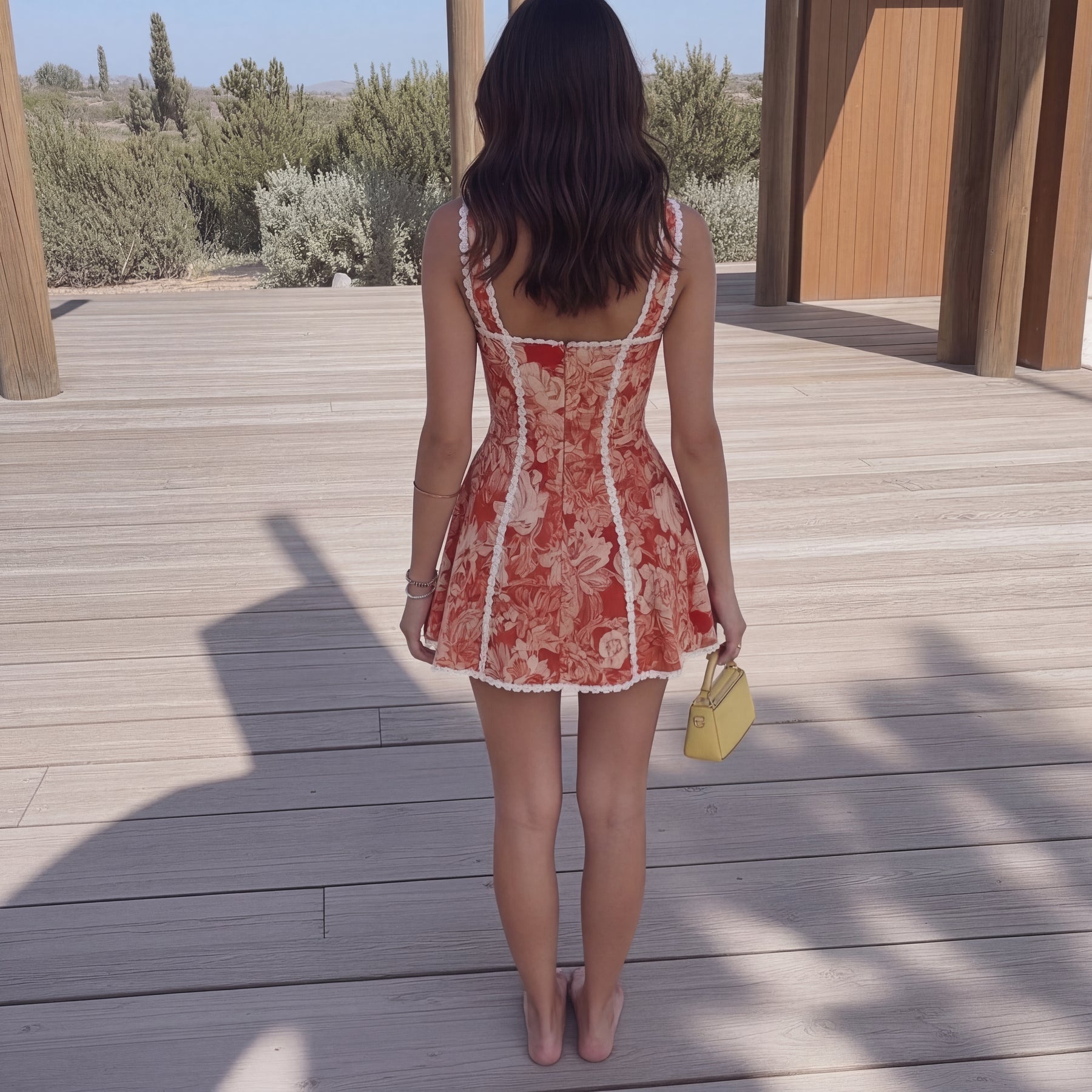 Clara Dress — trendy mini dress, side angle