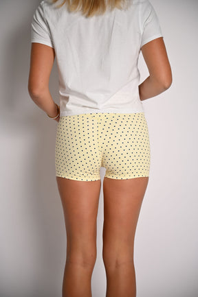 Polka Dot Biker Shorts- Yellow
