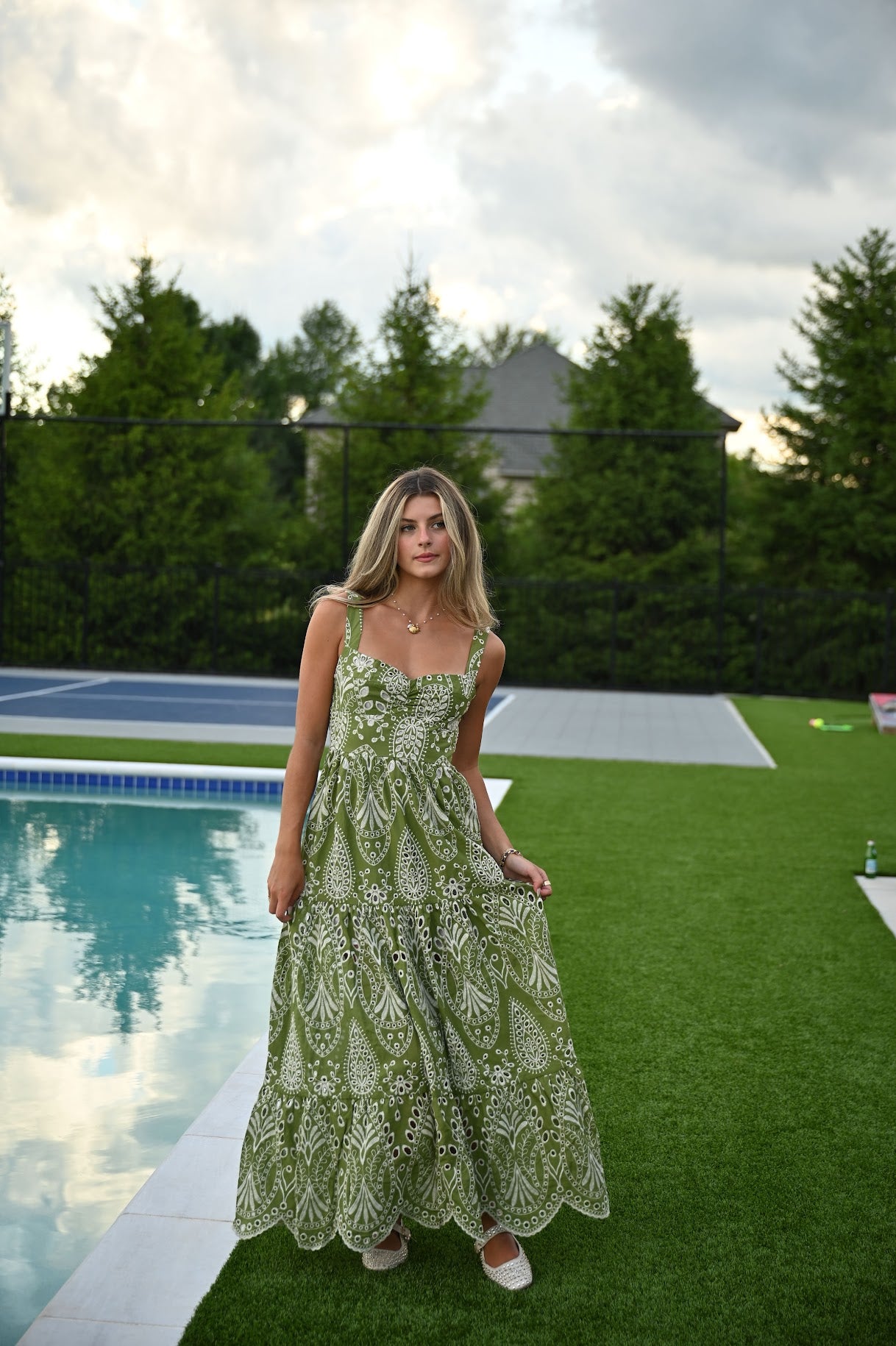 Olive Paisley Dress