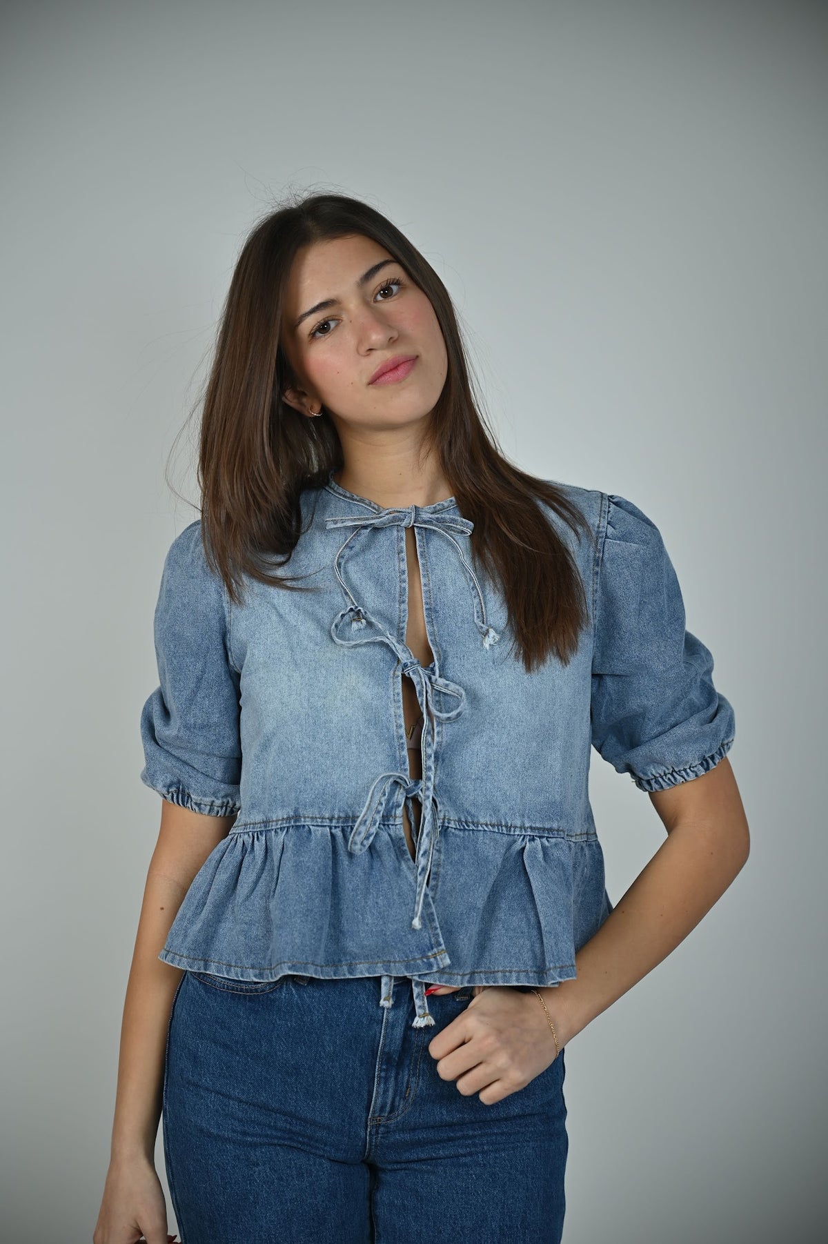 Denim Baby Doll Top