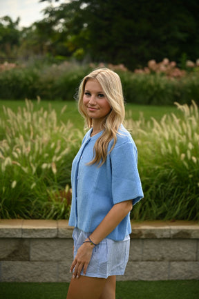 Office Cardigan- Blue