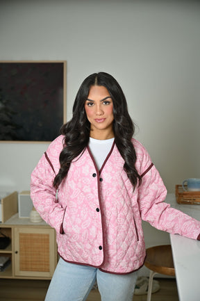 Pink Paisley Quilted Jacket