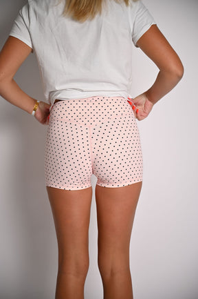 Polka Dot Biker Shorts- Pink