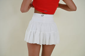 Ruffle Mini Skirt- White